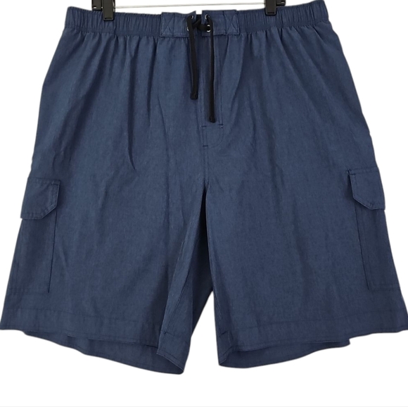 True Nation~Men's 1XL~ Oshen Blue Mesh Lined Swim Shorts Trunks Charcoal Heather - Picture 1 of 10